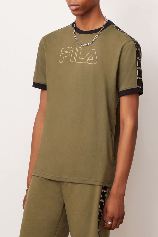 Fila T Skjorte Herre Olivengrønne Thebe 924361-KRC